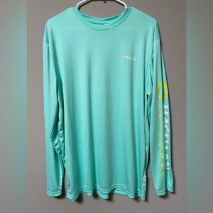 Magellan dry fit bright blue long sleeve fishing shirt